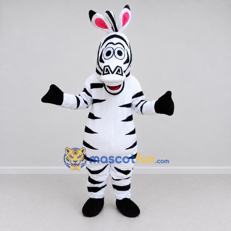 Custom Black and White Zebra Character Mascot Costume Adult Full Body Suit for School Events Custom Black and White Zebra Character Mascot Costume Adult Full Body Suit for School Events