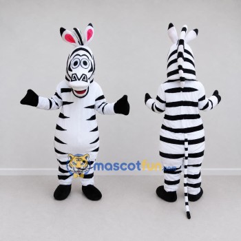 Custom Black and White Zebra Character Mascot Costume Adult Full Body Suit for School Events