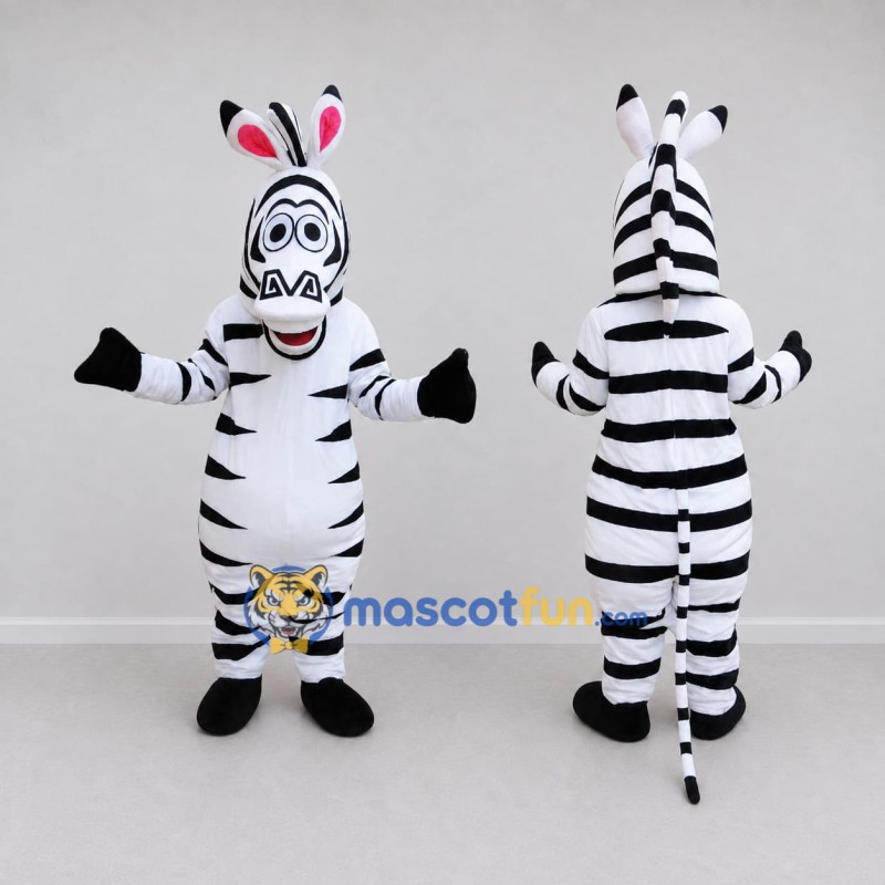 Custom Black and White Zebra Character Mascot Costume Adult Full Body Suit for School Events Custom Black and White Zebra Character Mascot Costume Adult Full Body Suit for School Events