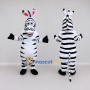 Custom Black and White Zebra Character Mascot Costume Adult Full Body Suit for School Events