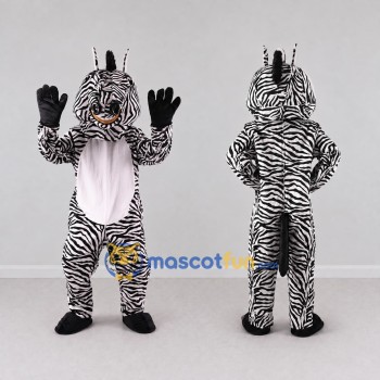 Custom Black and White Zebra Character Mascot Costume Adult Full Body Suit for School Events