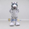 Custom White and Black Tiger Mascot Costume Adult Full Body Suit for Wildlife Events Custom White and Black Tiger Mascot Costume Adult Full Body Suit for Wildlife Events