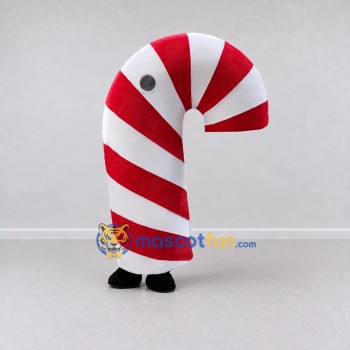 Custom Red and White Candy Cane Mascot Costume Adult Full Body Suit for Christmas Events Custom Red and White Candy Cane Mascot Costume Adult Full Body Suit for Christmas Events