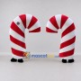 Custom Red and White Candy Cane Mascot Costume Adult Full Body Suit for Christmas Events