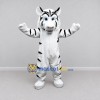 Custom White and Black Tiger Mascot Costume Adult Full Body Suit for Wildlife Events Custom White and Black Tiger Mascot Costume Adult Full Body Suit for Wildlife Events
