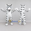 Custom White and Black Tiger Mascot Costume Adult Full Body Suit for Wildlife Events Custom White and Black Tiger Mascot Costume Adult Full Body Suit for Wildlife Events