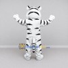 Custom White and Black Tiger Mascot Costume Adult Full Body Suit for Wildlife Events Custom White and Black Tiger Mascot Costume Adult Full Body Suit for Wildlife Events