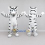 Custom White and Black Tiger Mascot Costume Adult Full Body Suit for Wildlife Events