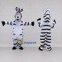 Custom Black and White Zebra Character Mascot Costume Adult Full Body Suit for School Events