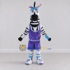 Custom Black and Purple Zebra in Sportswear Mascot Costume Adult Full Body Suit for Sports Events Custom Black and Purple Zebra in Sportswear Mascot Costume Adult Full Body Suit for Sports Events