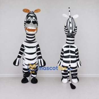 Custom Black and White Zebra Character Mascot Costume Adult Full Body Suit for School Events