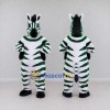 Custom Green and White Zebra Mascot Costume Adult Full Body Suit for School Events