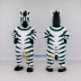 Custom Green and White Zebra Mascot Costume Adult Full Body Suit for School Events