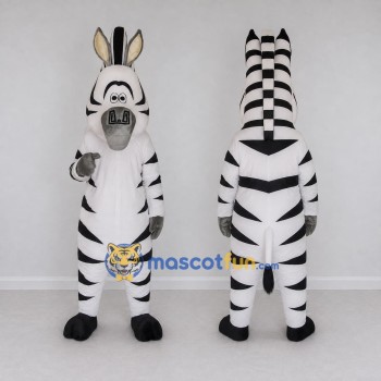 Custom Black and White Zebra Character Mascot Costume Adult Full Body Suit for School Events
