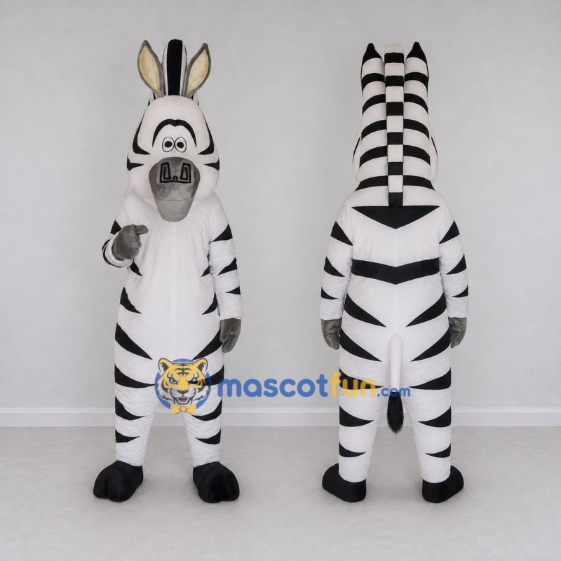 Custom Black and White Zebra Character Mascot Costume Adult Full Body Suit for School Events Custom Black and White Zebra Character Mascot Costume Adult Full Body Suit for School Events