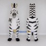 Custom Black and White Zebra Character Mascot Costume Adult Full Body Suit for School Events