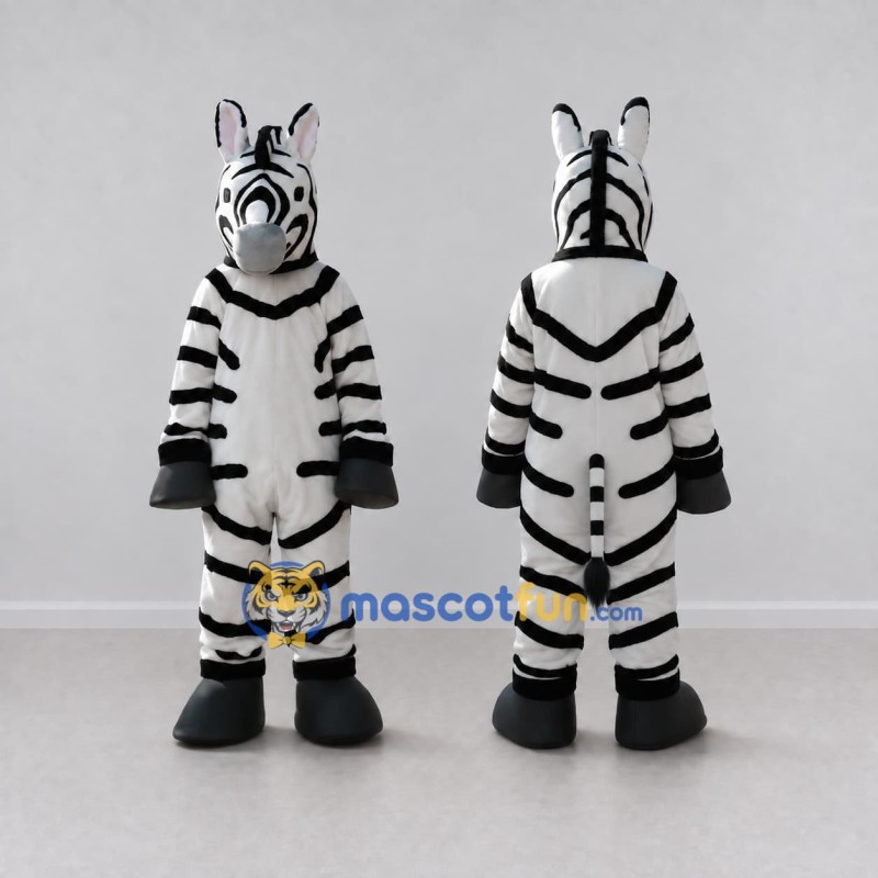 Custom Black and White Zebra Mascot Costume Adult Full Body Suit for Wildlife Events Custom Black and White Zebra Mascot Costume Adult Full Body Suit for Wildlife Events