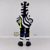 Custom Black and Yellow Zebra in Sportswear Mascot Costume Adult Full Body Suit for Sports Events Custom Black and Yellow Zebra in Sportswear Mascot Costume Adult Full Body Suit for Sports Events