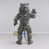 Custom White and Black Tiger Mascot Costume Adult Full Body Suit for Wildlife Events Custom White and Black Tiger Mascot Costume Adult Full Body Suit for Wildlife Events