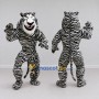 Custom White and Black Tiger Mascot Costume Adult Full Body Suit for Wildlife Events