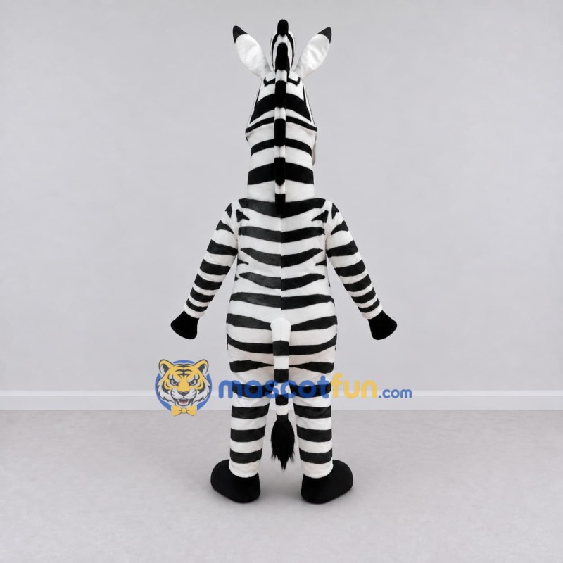 Custom Black and White Zebra Character Mascot Costume Adult Full Body Suit for School Events