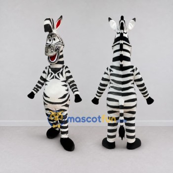 Custom Black and White Zebra Character Mascot Costume Adult Full Body Suit for School Events