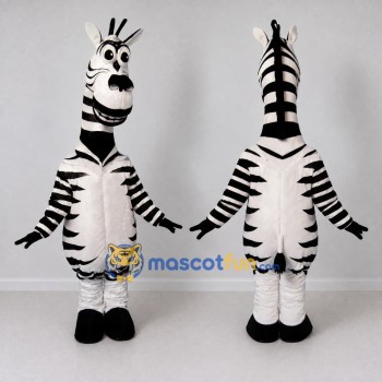 Custom Black and White Zebra Character Mascot Costume Adult Full Body Suit for School Events