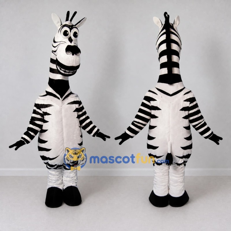 Custom Black and White Zebra Character Mascot Costume Adult Full Body Suit for School Events Custom Black and White Zebra Character Mascot Costume Adult Full Body Suit for School Events