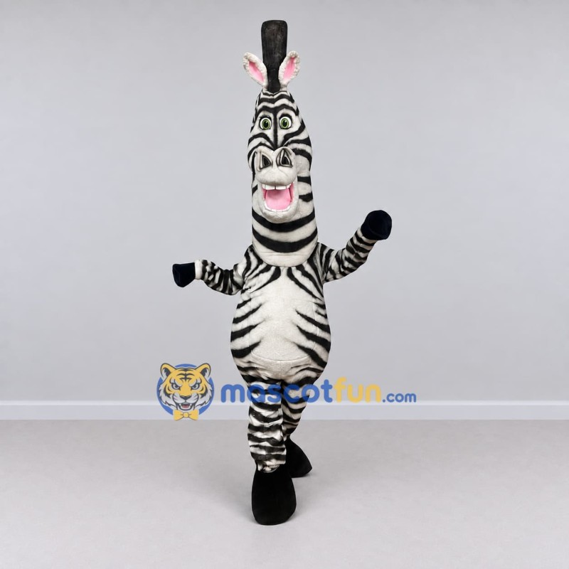 Custom Black and White Zebra Character Mascot Costume Adult Full Body Suit for School Events