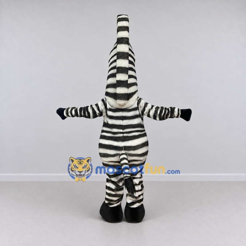 Custom Black and White Zebra Character Mascot Costume Adult Full Body Suit for School Events