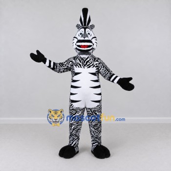 Custom Black and White Zebra Character Mascot Costume Adult Full Body Suit for School Events Custom Black and White Zebra Character Mascot Costume Adult Full Body Suit for School Events