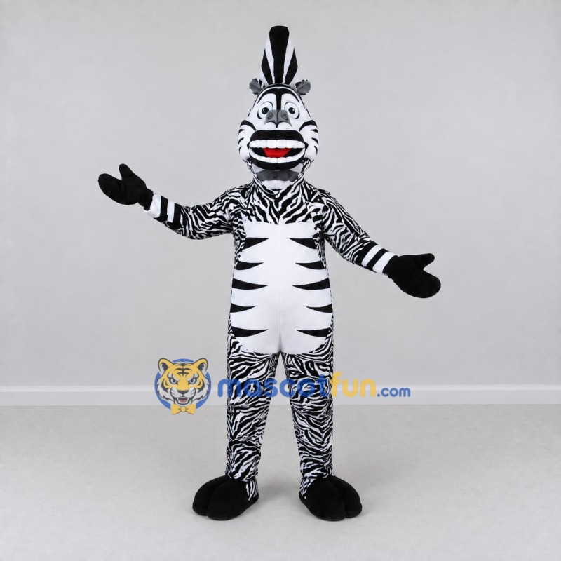 Custom Black and White Zebra Character Mascot Costume Adult Full Body Suit for School Events Custom Black and White Zebra Character Mascot Costume Adult Full Body Suit for School Events