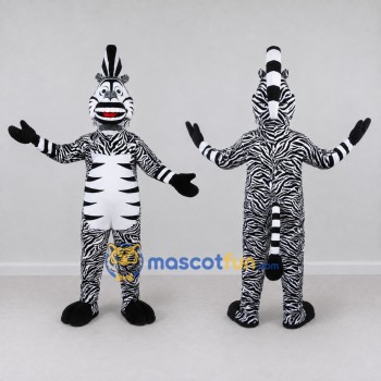 Custom Black and White Zebra Character Mascot Costume Adult Full Body Suit for School Events