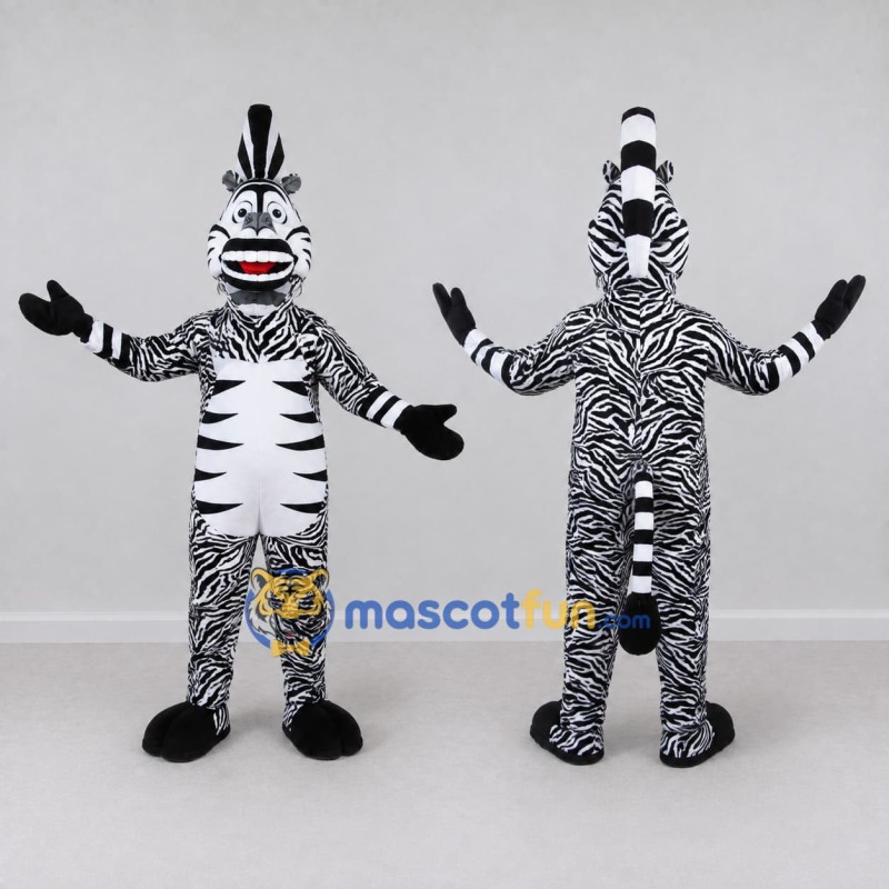 Custom Black and White Zebra Character Mascot Costume Adult Full Body Suit for School Events Custom Black and White Zebra Character Mascot Costume Adult Full Body Suit for School Events