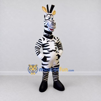 Custom Black and White Zebra with a Bow Tie Mascot Costume Adult Full Body Suit for School Events