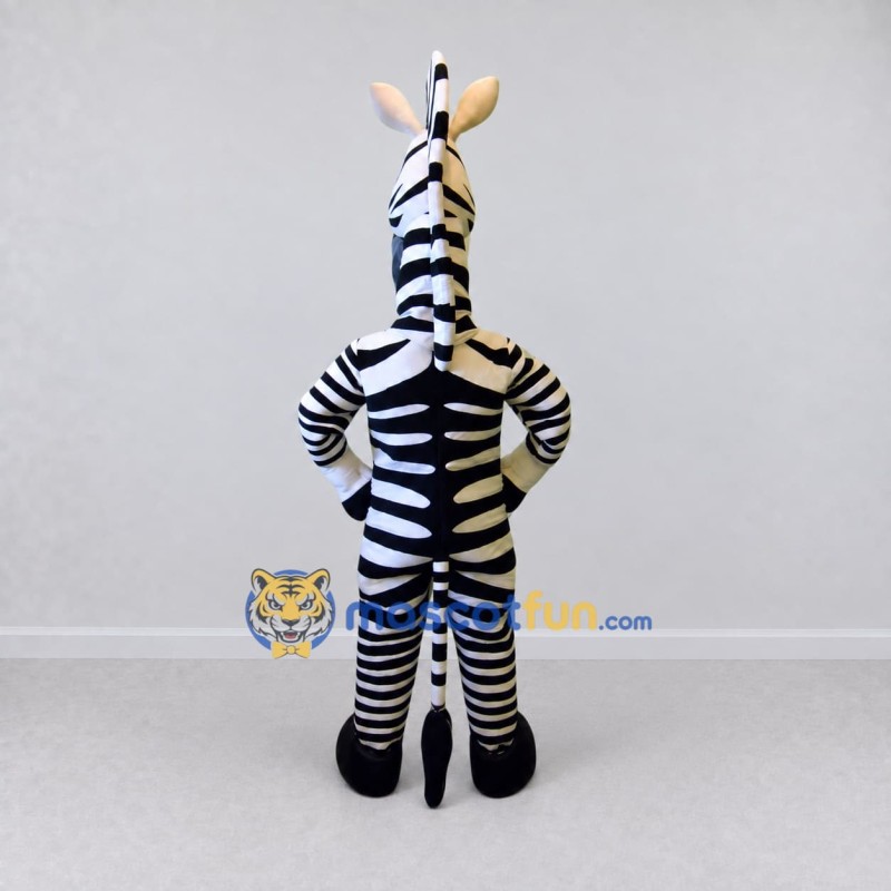 Custom Black and White Zebra with a Bow Tie Mascot Costume Adult Full Body Suit for School Events Custom Black and White Zebra with a Bow Tie Mascot Costume Adult Full Body Suit for School Events