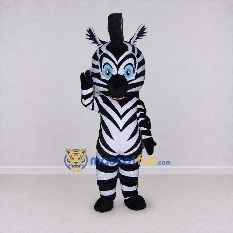 Custom Black and White Zebra Character Mascot Costume Adult Full Body Suit for School Events Custom Black and White Zebra Character Mascot Costume Adult Full Body Suit for School Events