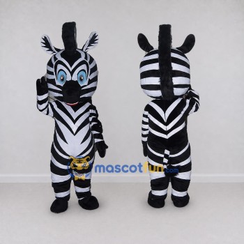 Custom Black and White Zebra Character Mascot Costume Adult Full Body Suit for School Events