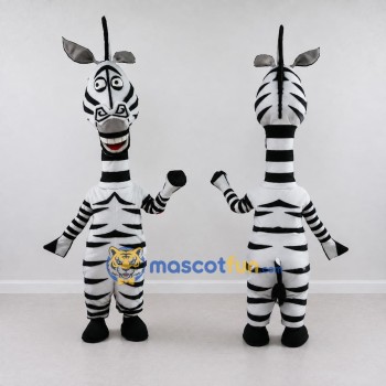 Custom Black and White Zebra Character Mascot Costume Adult Full Body Suit for School Events