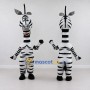Custom Black and White Zebra Character Mascot Costume Adult Full Body Suit for School Events