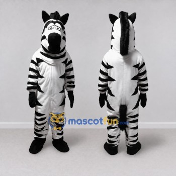 Custom Black and White Zebra Mascot Costume Adult Full Body Suit for Wildlife Events