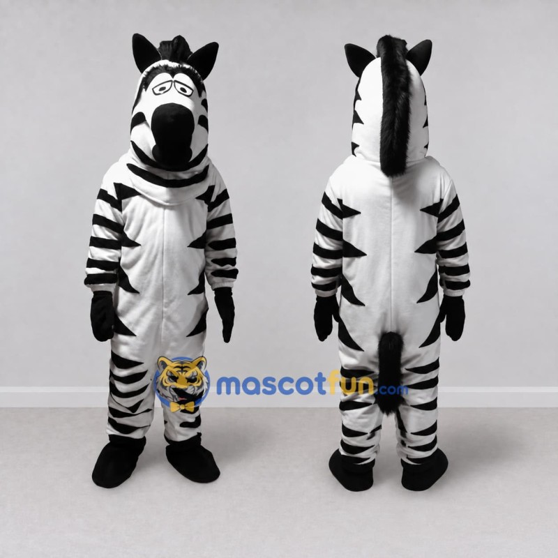 Custom Black and White Zebra Mascot Costume Adult Full Body Suit for Wildlife Events Custom Black and White Zebra Mascot Costume Adult Full Body Suit for Wildlife Events