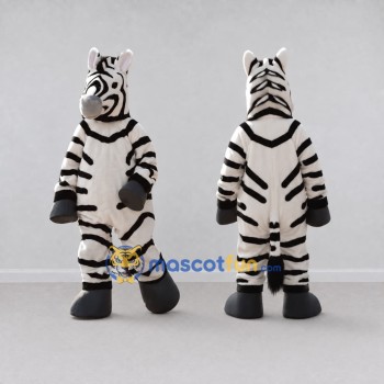 Custom Black and White Zebra Mascot Costume Adult Full Body Suit for Wildlife Events