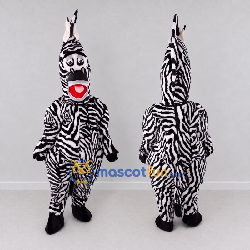 Custom Black and White Zebra Character Mascot Costume Adult Full Body Suit for School Events Custom Black and White Zebra Character Mascot Costume Adult Full Body Suit for School Events