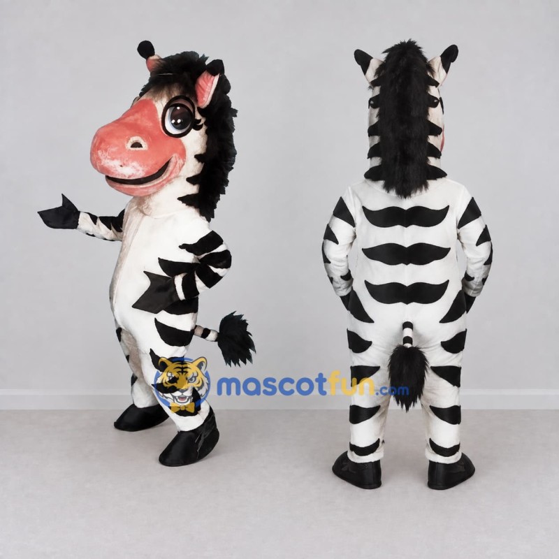 Custom Black and White Zebra Character Mascot Costume Adult Full Body Suit for School Events Custom Black and White Zebra Character Mascot Costume Adult Full Body Suit for School Events