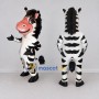 Custom Black and White Zebra Character Mascot Costume Adult Full Body Suit for School Events