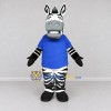 Custom Black and Blue Zebra in a T-Shirt Mascot Costume Adult Full Body Suit for School Events Custom Black and Blue Zebra in a T-Shirt Mascot Costume Adult Full Body Suit for School Events