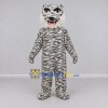 Custom White and Black Tiger Mascot Costume Adult Full Body Suit for Wildlife Events Custom White and Black Tiger Mascot Costume Adult Full Body Suit for Wildlife Events