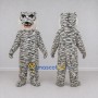 Custom White and Black Tiger Mascot Costume Adult Full Body Suit for Wildlife Events
