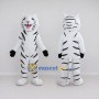 Custom White and Black Tiger Mascot Costume Adult Full Body Suit for Wildlife Events